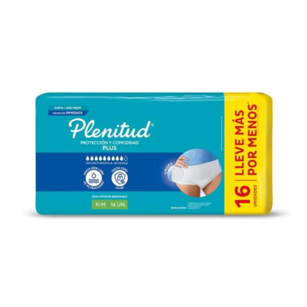 Plenitud Protect Plus Ropa Interior Unisex P/M – 16 unidades